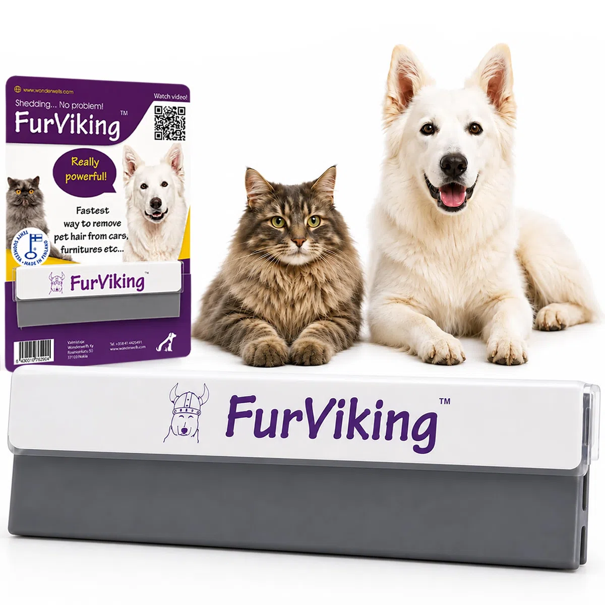 FurViking Épilateur pour poils d'animaux | Enlever les poils de chat et de chien de la voiture, de l'appartement, des vêtements