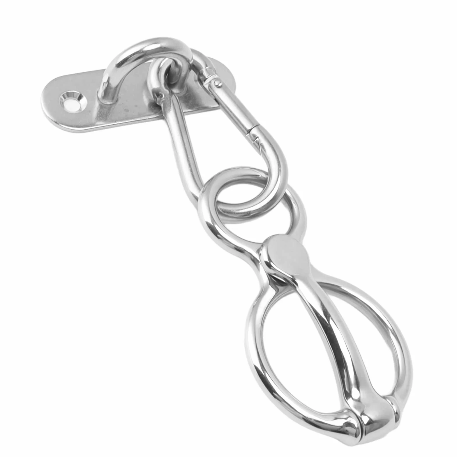 Anneau d'attache de Cheval, Anneau d'attache en Acier Inoxydable Robuste pour Chevaux Empêchant Les Chevaux de Reculer, Anneau d'attache de Cheval avec Boulons à œil Fournitures