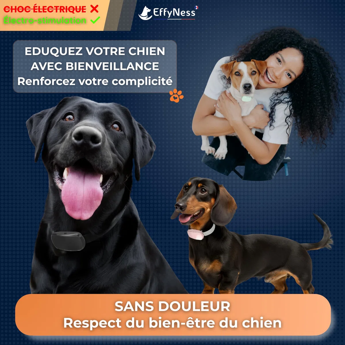 Collier Anti Aboiement Chien - Innovation 2025 : résultat Stop immédiat - Dressage Automatique - Réglable - 5 Niveaux - Rechargeable - électro-Stimulation Douce - Petits et Gros Chiens - EducaLoop