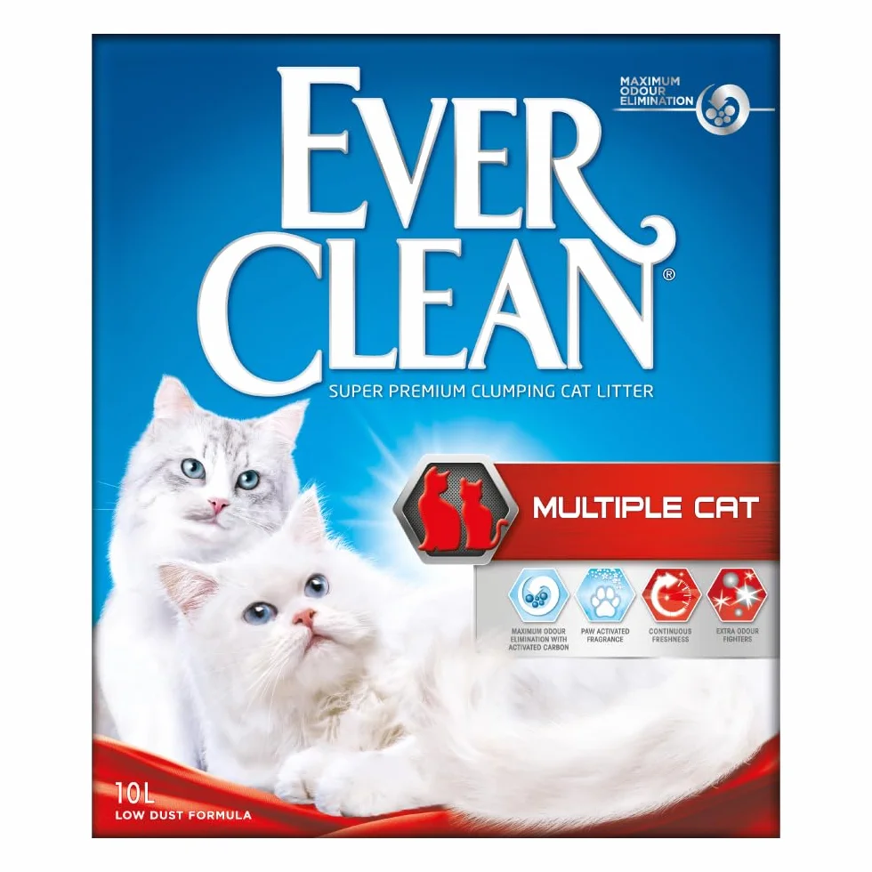 Ever Clean Litière agglutinante pour chats, pour plusieurs chats, parfumée pour une fraîcheur durable, 10 L