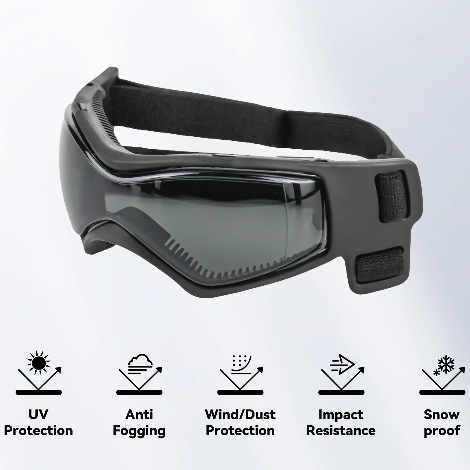 NAMSAN Lunettes de Protection réglables pour Chiens de Petite et Moyenne Taille, Anti-UV, Anti-Reflets, pour Chiens de Petite et Moyenne Taille, Noir
