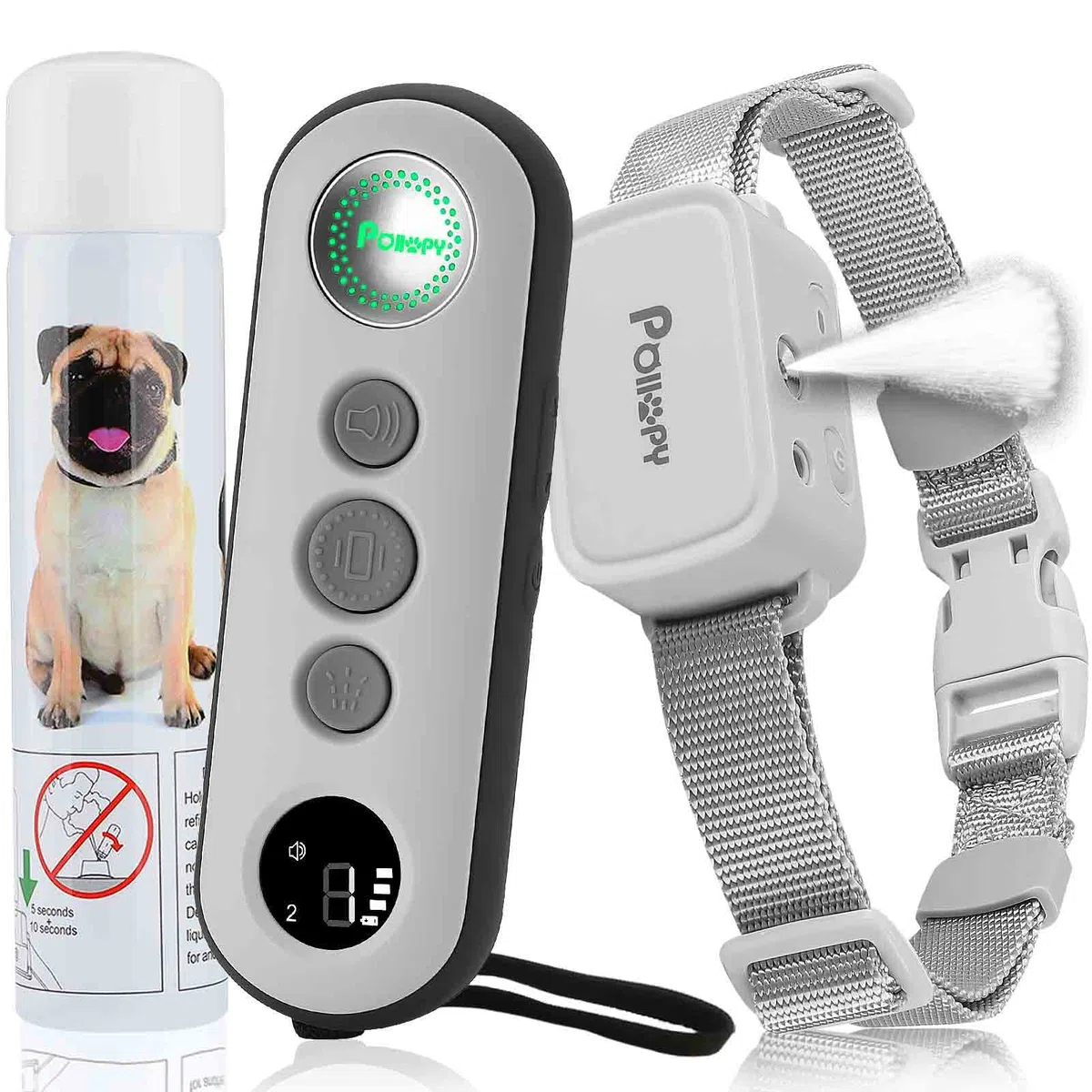 Collier de Dressage pour Chien Citronnelle avec Télécommande,3 Modes- Pulvérisation/Vibrations/Bip,3 Niveaux de Pulvérisation,Rechargeable Collier Anti Aboiements sans Choc Electrique Portée 305m