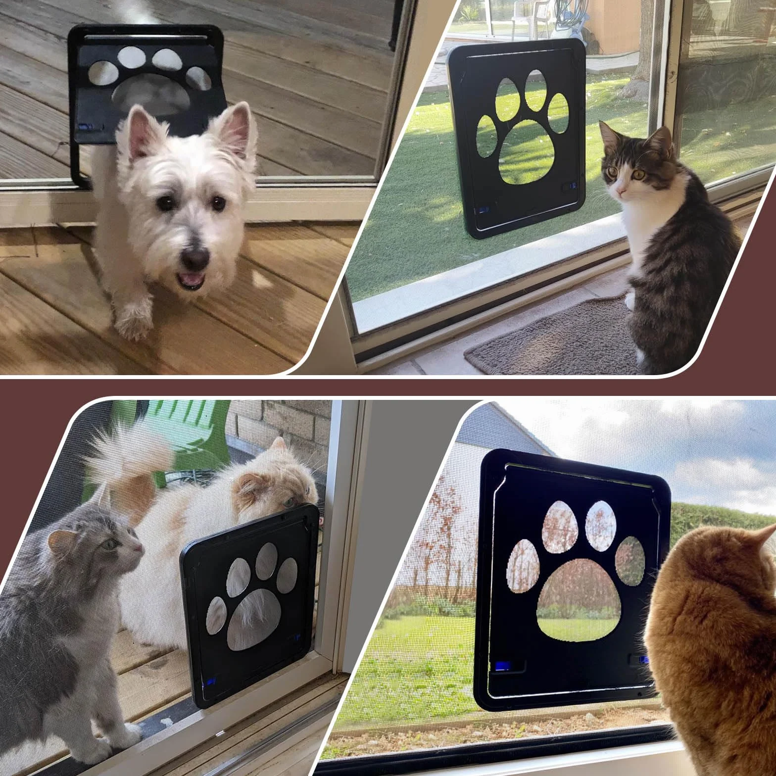 NAMSAN Chatiere pour Moustiquaire Facile à Installer La Liberté de Chat Verrouillable Moustiquaire de Porte pour Petit/Moyen Chat/Chien