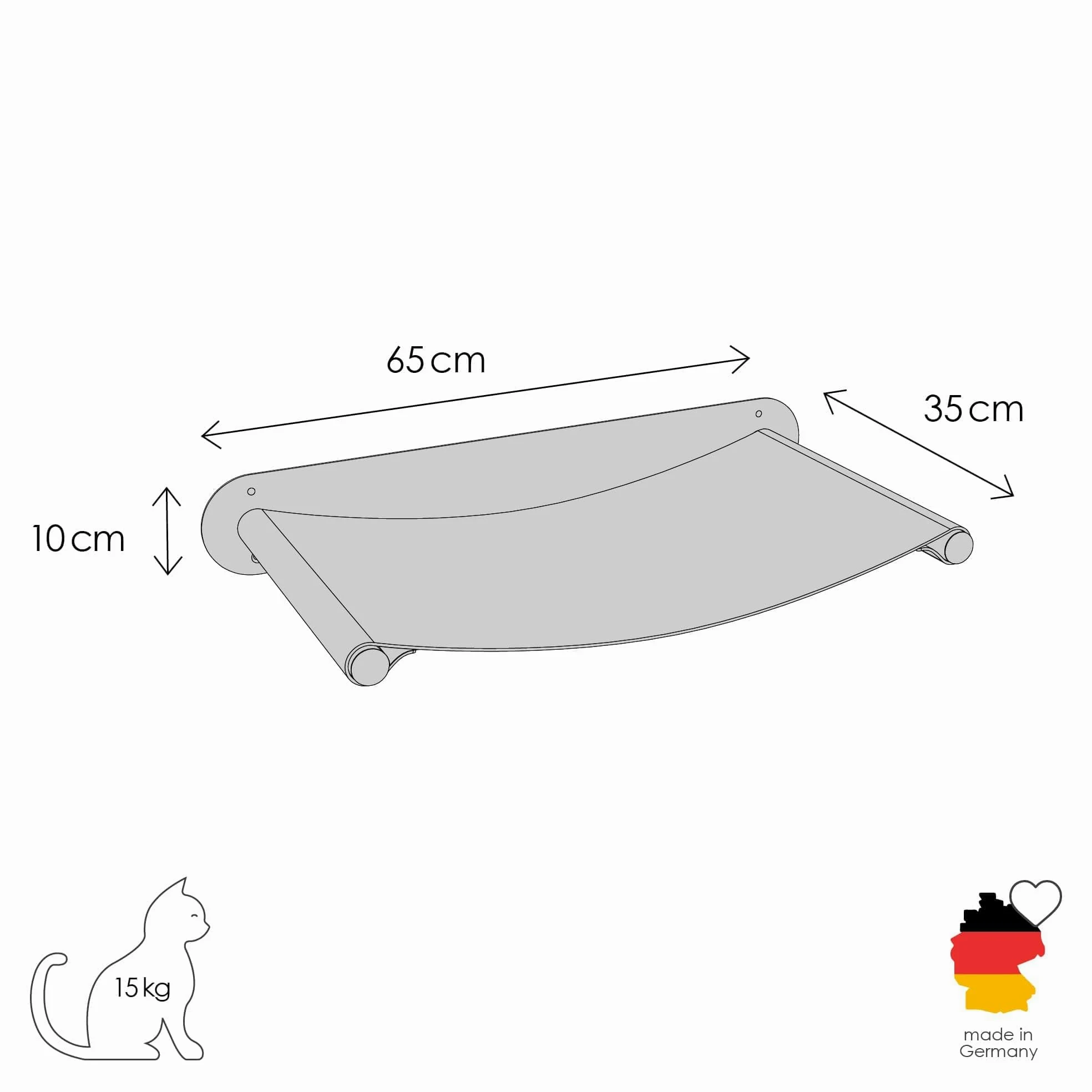 LucyBalu® Swing Hamac Mural pour Chat en Feutre Naturel I Blanc