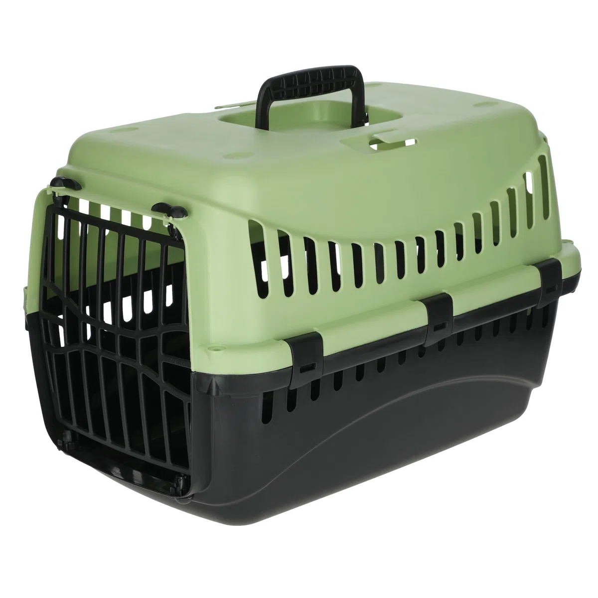 Kerbl Pet Cage de Transport Expedion, Vert/Noir, 45 x 30 x 30 cm, Cage pour Chien, Cage pour Chat, Transport pour Chien, Plastique, Petits Chiens, Chats
