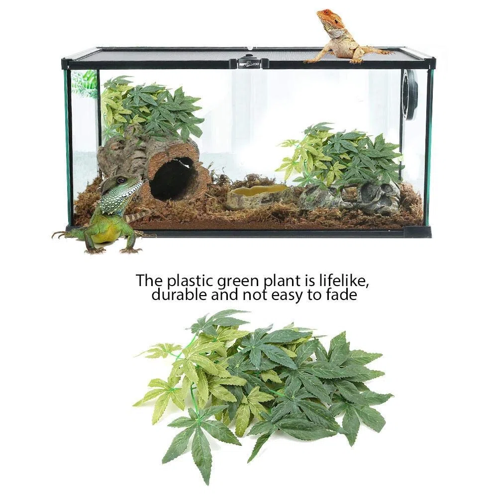 Plantes artificielles Herbe verte en plastique avec ventouse pour aquarium Reptile Terrarium Habitat boîte Ornements Extérieur De La Maison Jardin Décor (50cm)