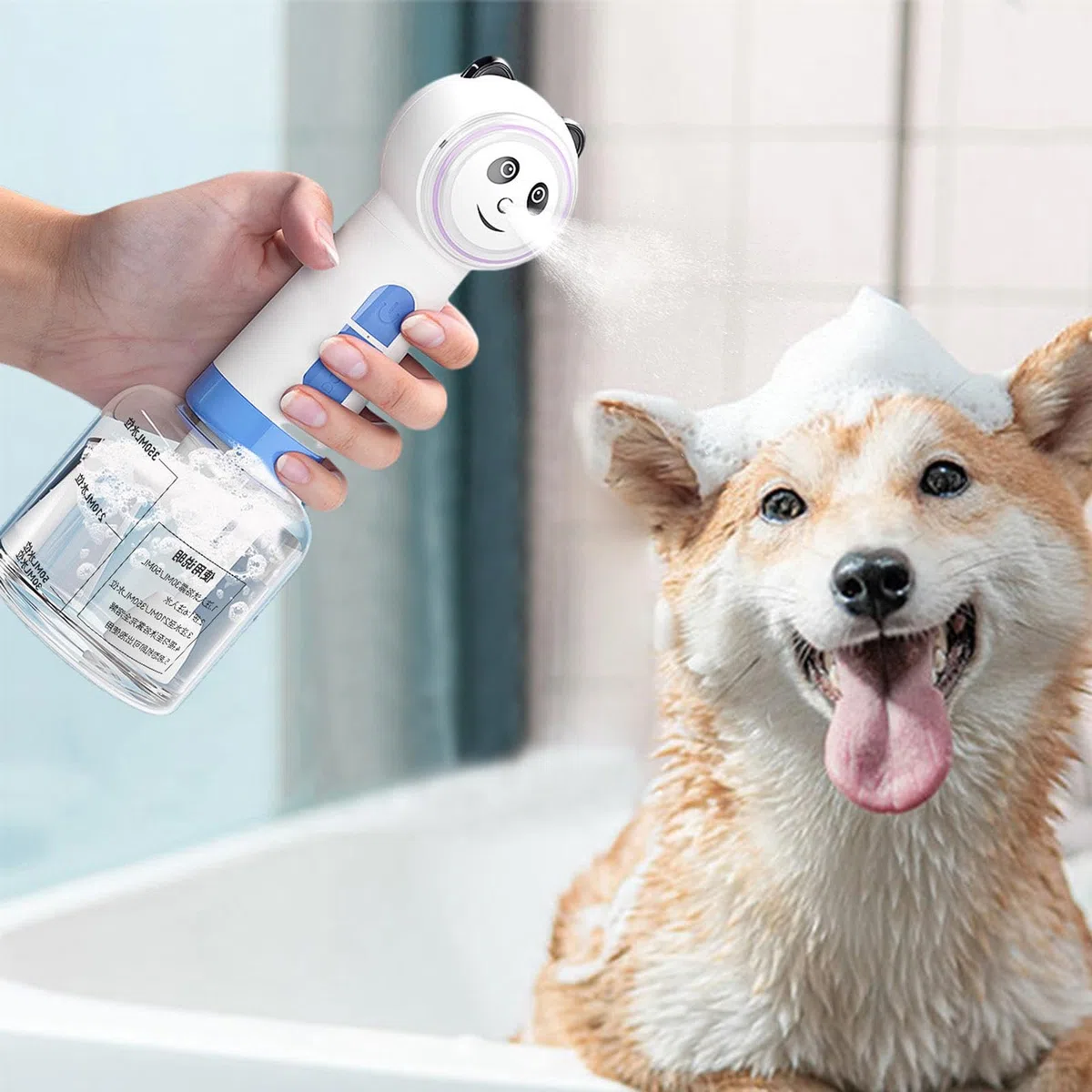 Mousseur de shampoing pour chien, pulvérisateur de bain pour chien - Mousseur moussant électrique rechargeable pour shampoing pour chien | Distributeur de shampoing électrique, pulvérisateur