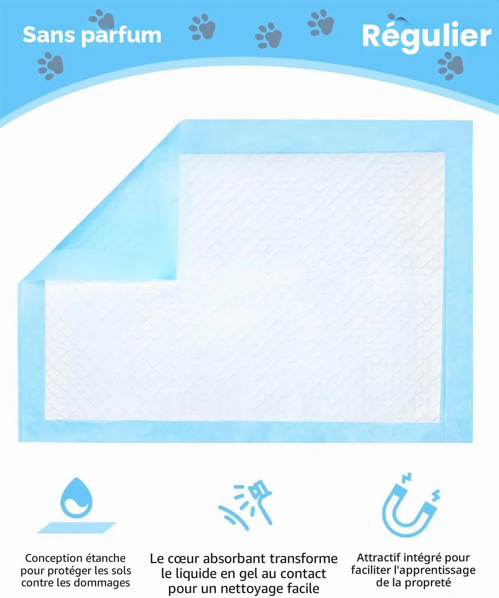 Tapis hygiénique pour Chiot -100 Pièces Alaise pour Chien,Tapis éducateurs pour Chiot, Apprentissage de la propreté pour Chien et Chat,Alese Jetable, Tapis Absorbant,