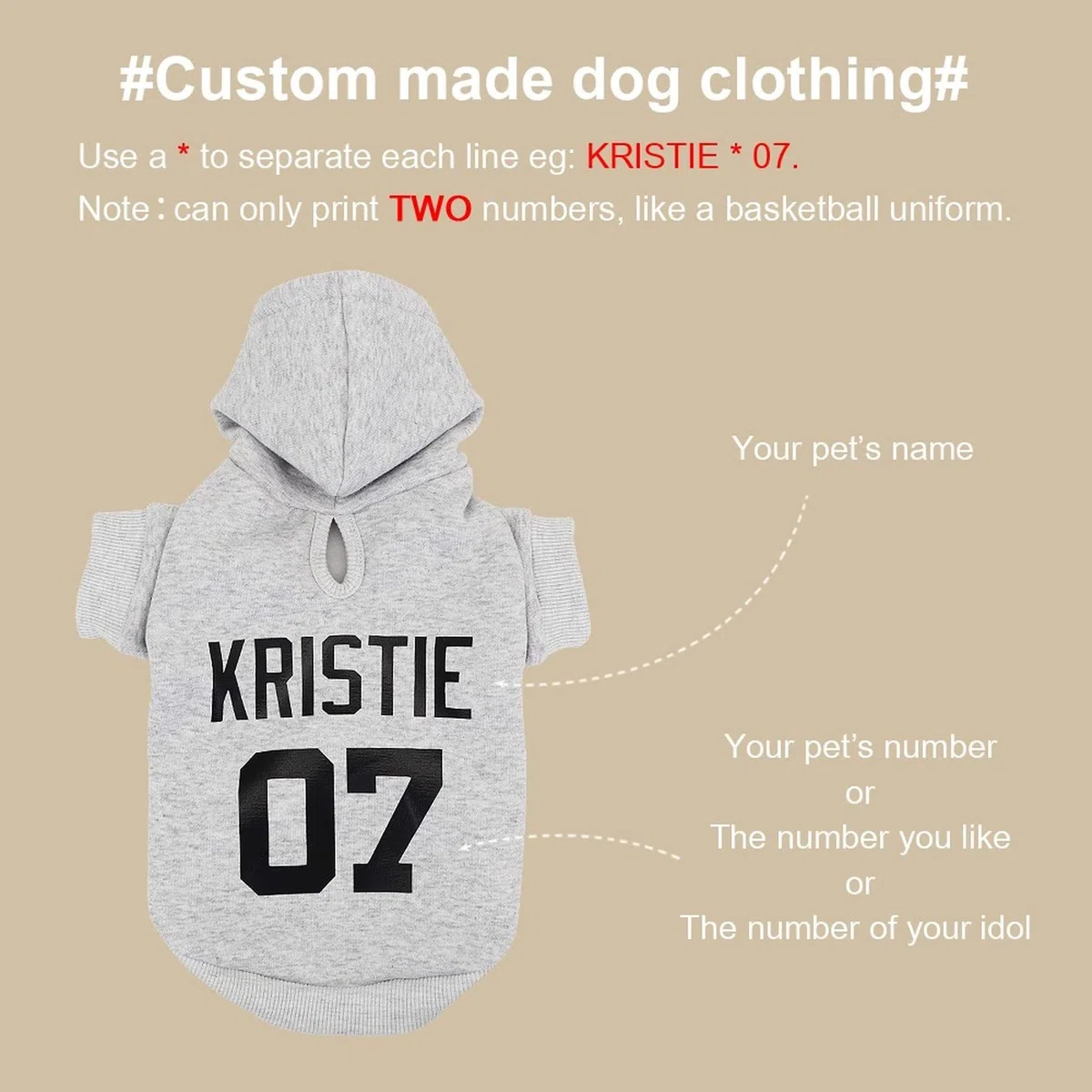 Sweat à Capuche pour Chien Personnalisé, Vêtement Hiver, Luxury Dog Clothes, Pull Grande Taille (2XL, Rose)