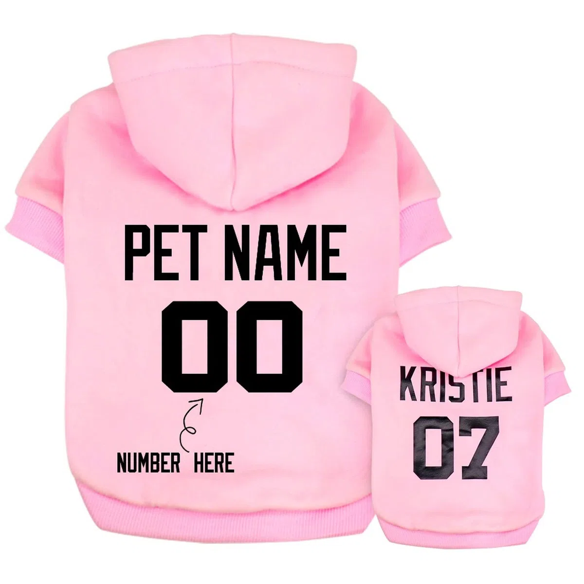 Sweat à Capuche pour Chien Personnalisé, Vêtement Hiver, Luxury Dog Clothes, Pull Grande Taille (2XL, Rose)