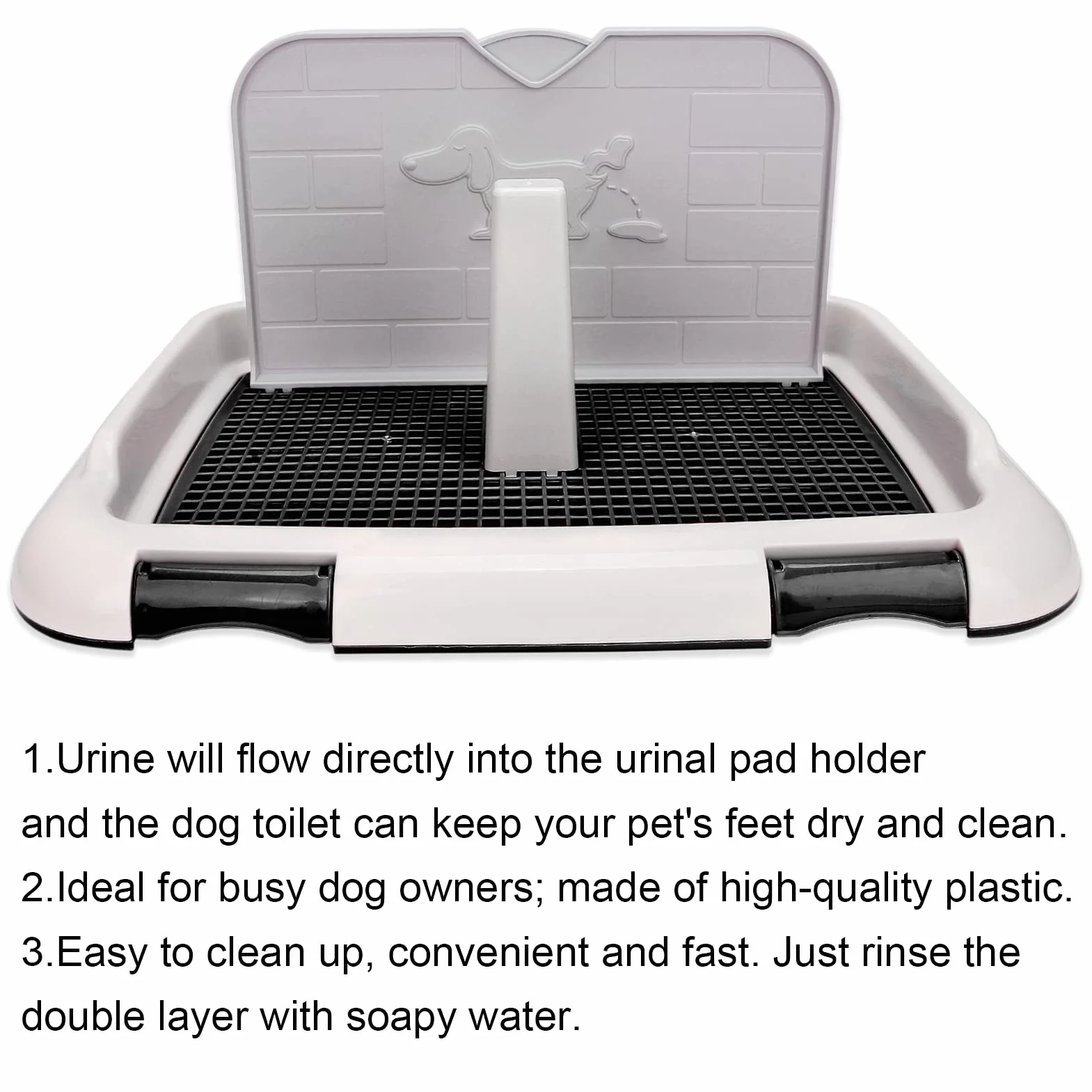 Focket Toilette pour Chien, Litière intérieure avec paroi simulée, Urination programmée, Bac en, Entraînement à la propreté pour Corgi
