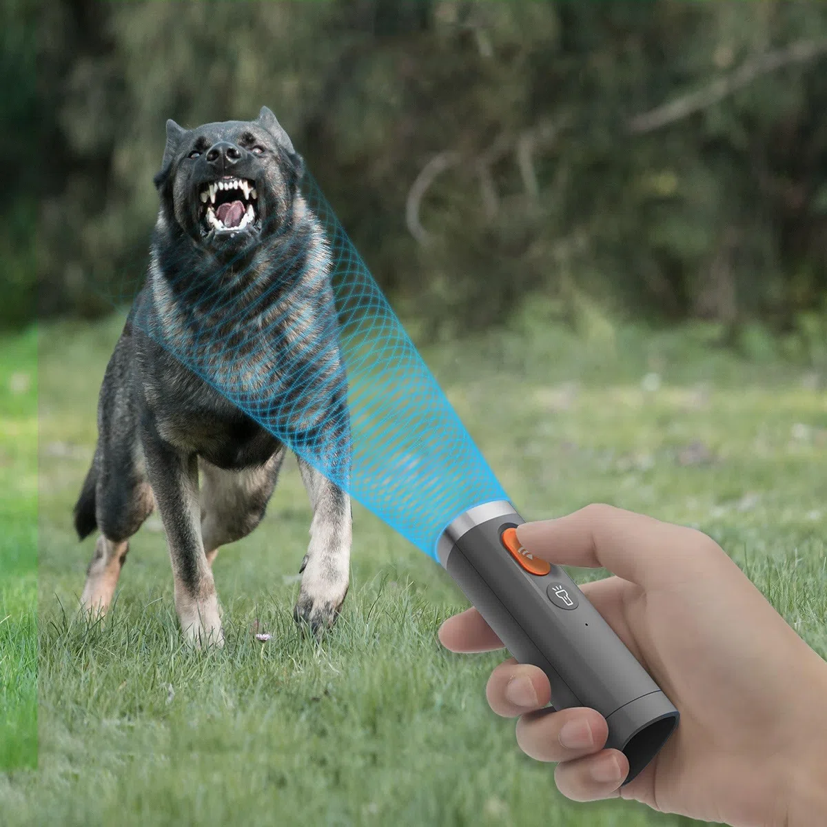 Répulsif pour chiens à ultrasons portable avec mode lampe de poche, arrêt des aboiements, rechargeable, entraînement comportemental de longue durée, facile à utiliser pour les chiens à l