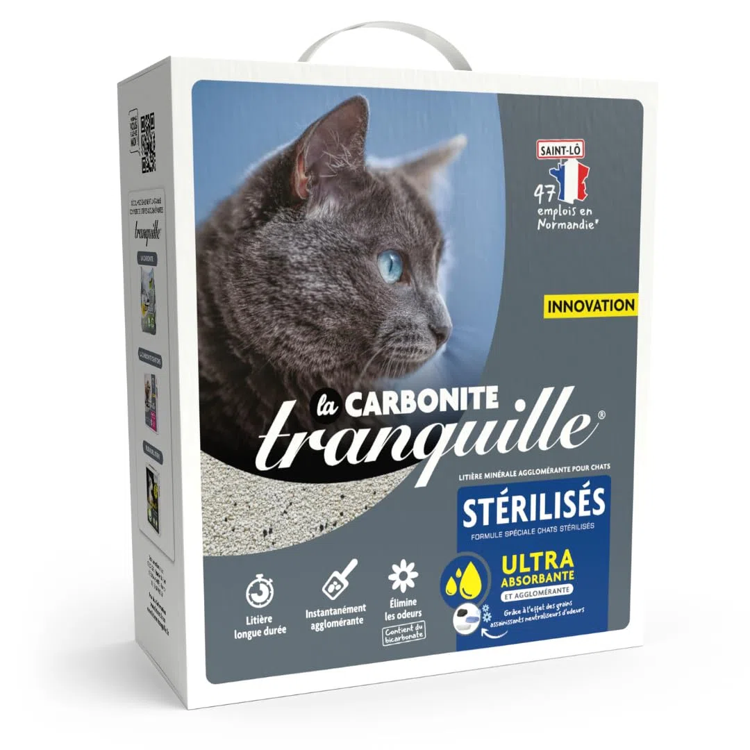 Tranquille La Carbonite Chats Stérilisés - 6,1 litres - Lot de 3