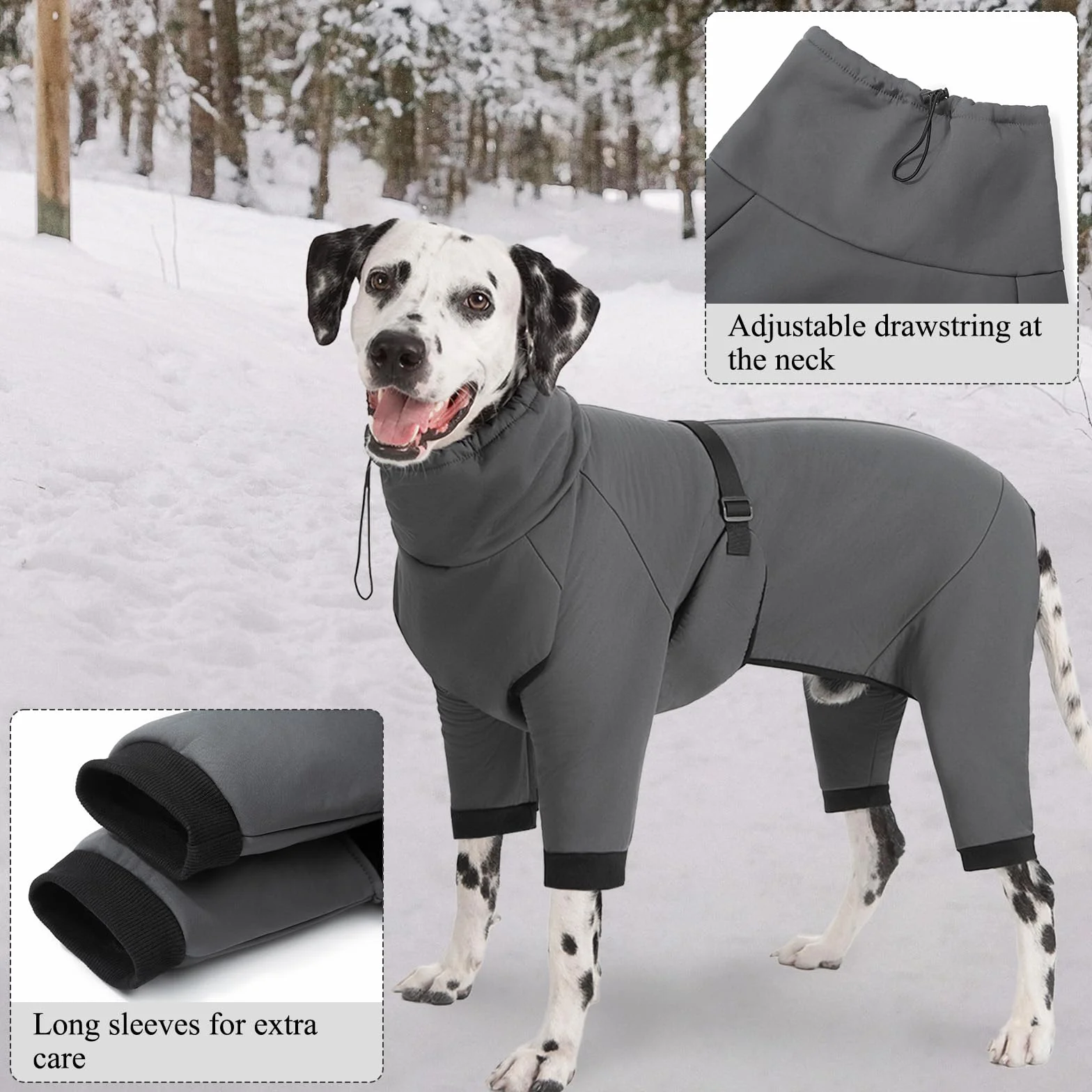 Manteau Chien Imperméable Manteaux Imperméables pour Chiens Veste Chien avec Jambes Manteaux d'hiver Polaire Chaude Veste Fermeture éclair réfléchissante Manteau pour Petit Moyen Grand Chiens