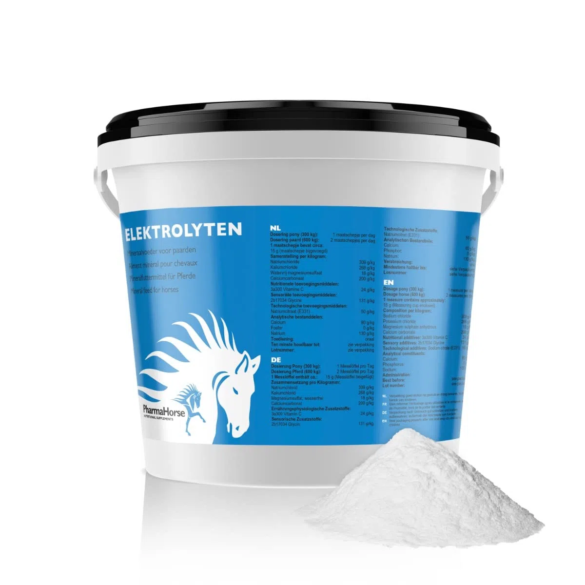 PharmaHorse Électrolytes Cheval | Bonne hydratation| Sels minéraux pour Cheval | Le Fonction Musculaire & nerveuse | Human Grade Quality | 1000 grammes