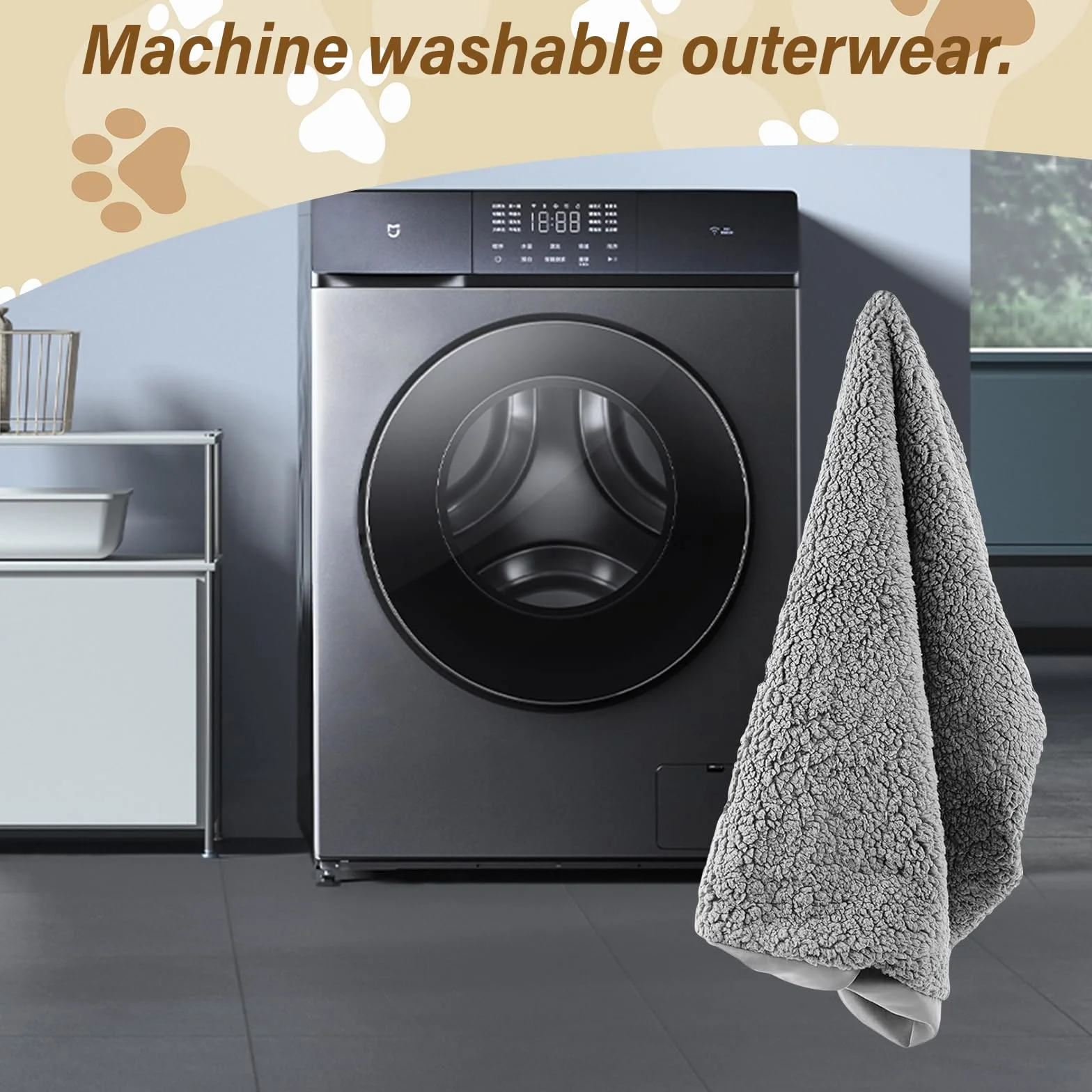 Housse De Rechange pour Lit pour Chien, Housses De Lit pour Chien, 91 * 68CM Amovible pour Animaux De Compagnie, Lavable en Machine, Fournitures pour Animaux De Compagnie (Gris)