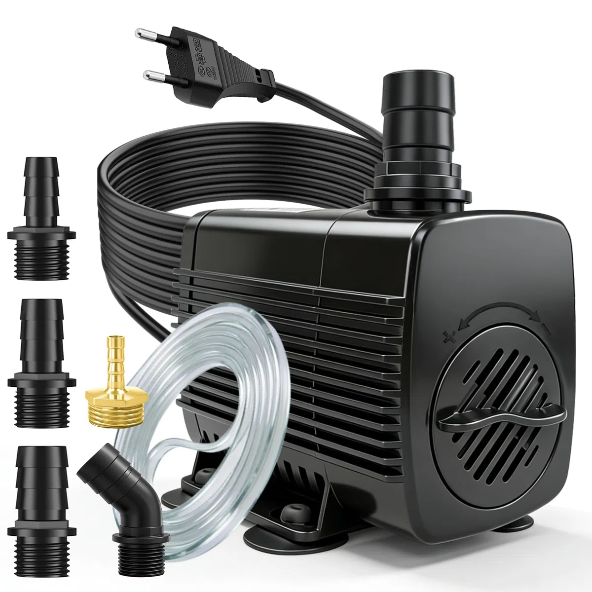 SongLong Pompe de Fontaine Ultra Silencieuse 25W 1800 L/H | Câble 3m & Protection Contre la Surchauffe | Idéale pour Fontaine de Jardin, Bassin, Installations Hydroponiques