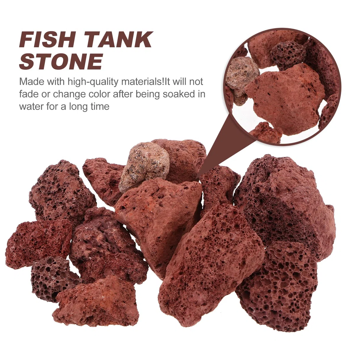 Mipcase Pierre Volcanique Aquarium 2.50 Cm Roche pour Aquarium D’Eau Douce Et Salée Décor du Réservoir De Poisson Cachette Naturelle Pierre D’ Naturelle 500 G
