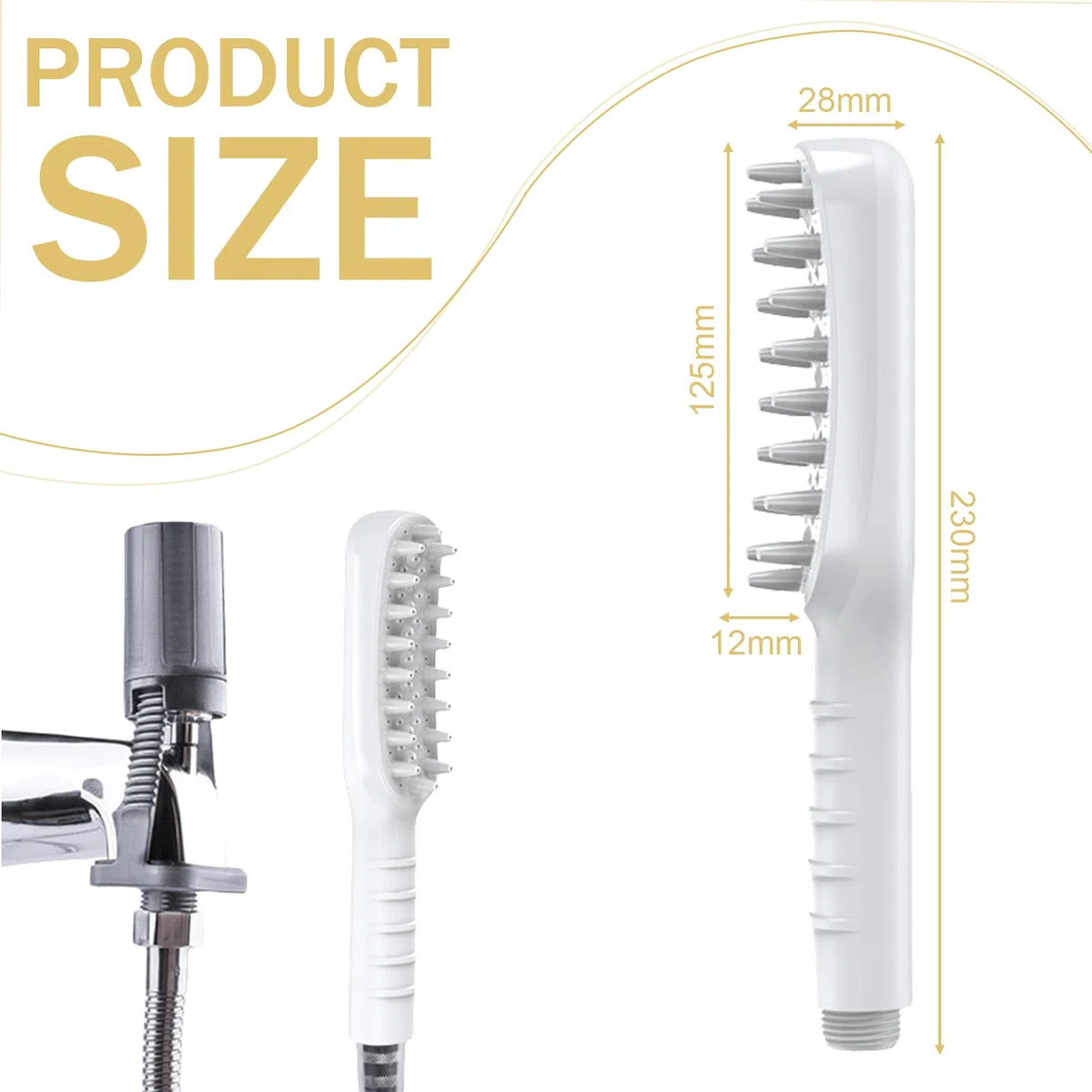 Tête de douche pour chien avec 3 types de jets, Tête de douche pour chien avec brosses en silicone pour un nettoyage efficace du pelage, Tête de douche pour assistance au bain des animaux de compagnie