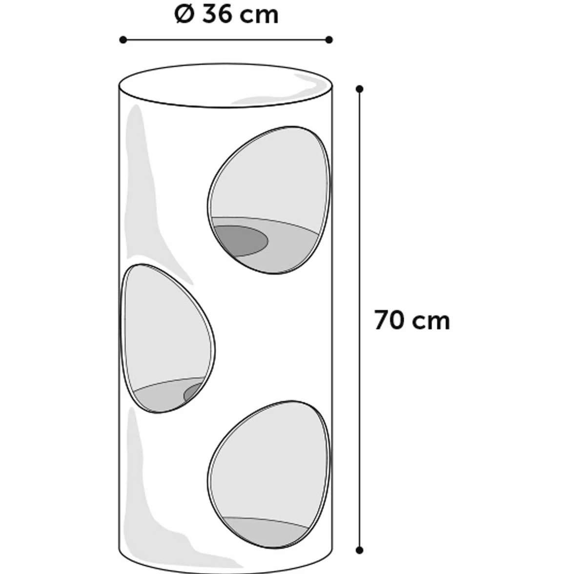 griffoir pour Chat – Tonneau à Gratter pour Chat - Flamingo Greta M - 70 cm Hauteur – Ø 36 cm - Gris & Naturel & Marron Clair