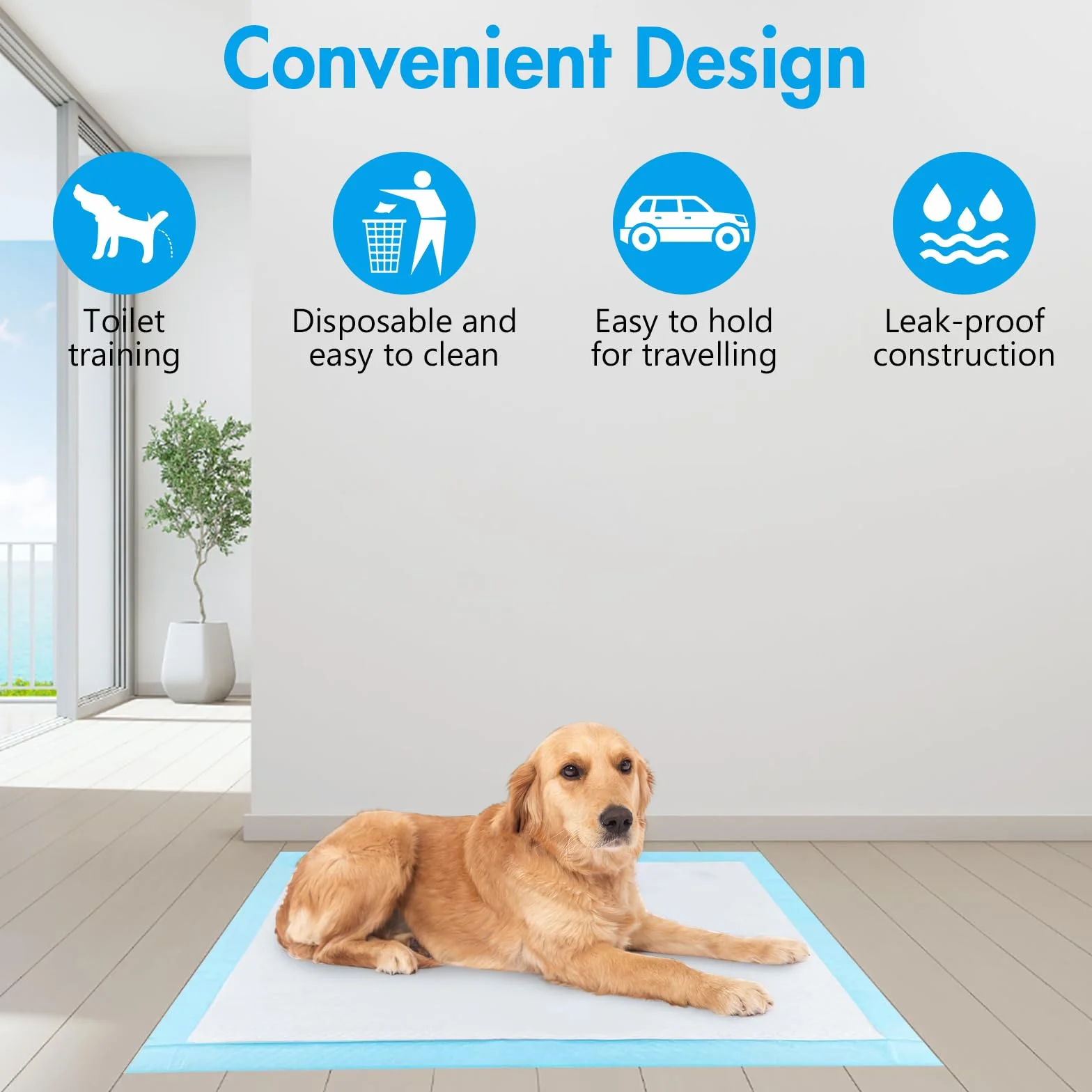 50 Pièces Alaise pour Chien, 60 x 90cm Aleses Jetables pour Chien, 5 Couches Tapis Educateur Chiot, Tapis Hygiénique Absorbant, Anti-Fuite et Séchage Rapide