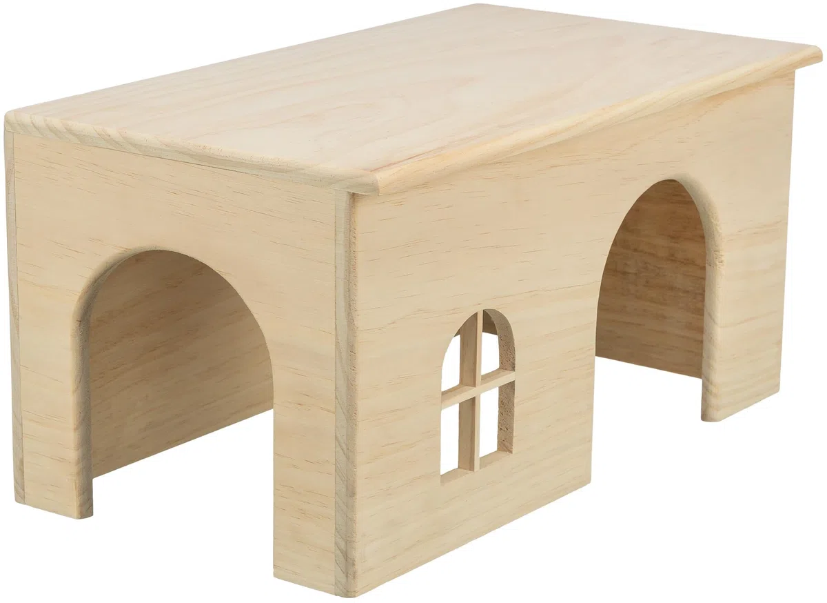 TRIXIE Maison en bois - sans agrafes ni clous - place d'observation sur le toit - par ex. pour cochons d'Inde, lapins nains - bois de pin - 40 x 20 x 23 cm - 61263