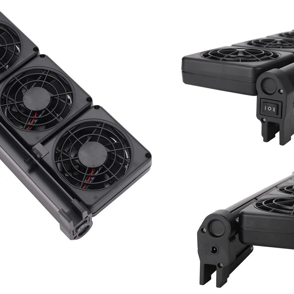 Ventilateur de refroidissement réglable pour aquarium, 2 niveaux pour eau salée/eau douce (3 ventilateurs)