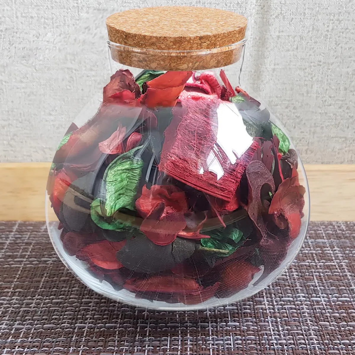 Happyyami Pot rond en verre transparent avec bouchon en liège pour terrarium à faire soi-même pour fougère et Fittonia Créez votre centre de table de jardin intérieur 15 cm