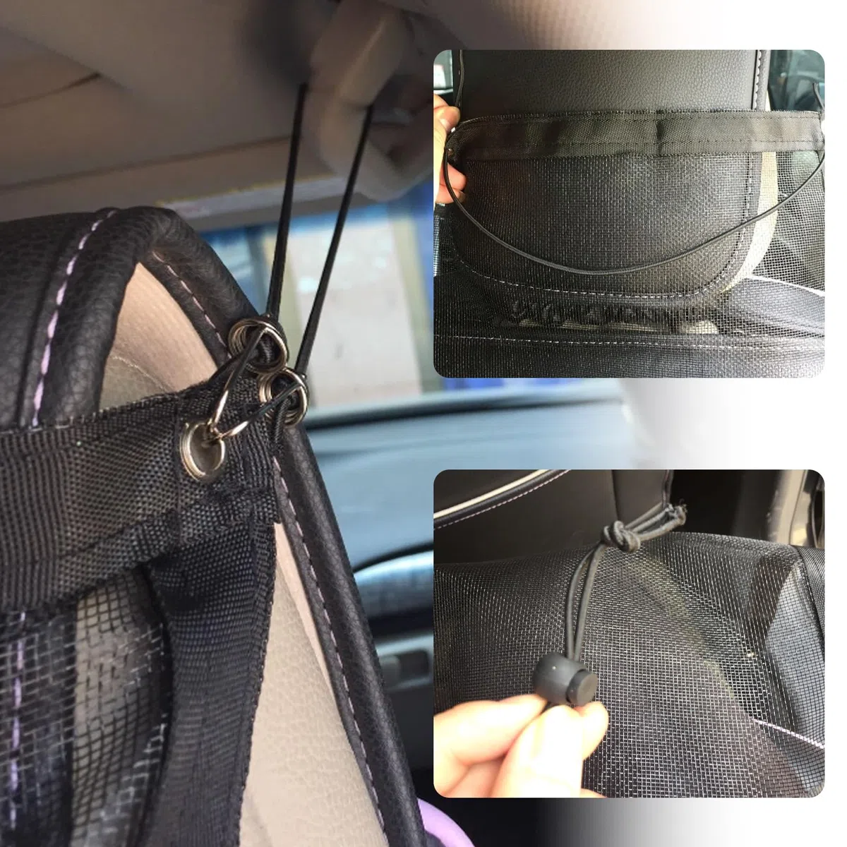 YNR Filet de Séparation pour Chien en Voiture, Barrière Universelle avec Crochets Métalliques, 115 x 62 cm