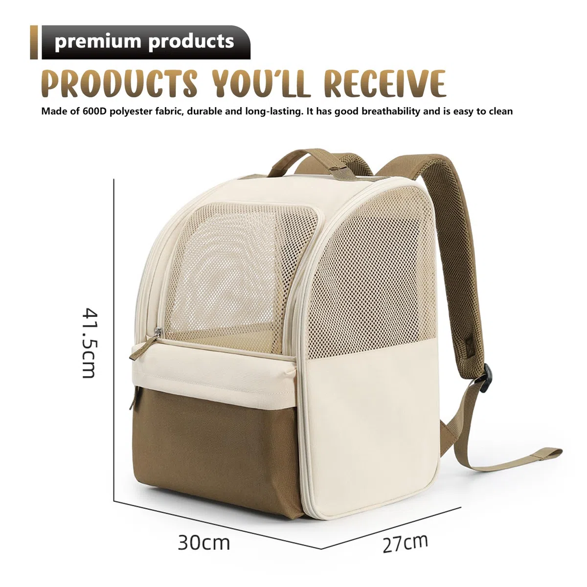 Sac a Dos Chat, Sac Transport Chat et Chien Filet Respirant Respirant Sac de Transport pour Chat et Petit Chien en Tissu Oxford avec Espace pour Voyages, Confortable pour Petit Animal (Max 7,5kg)