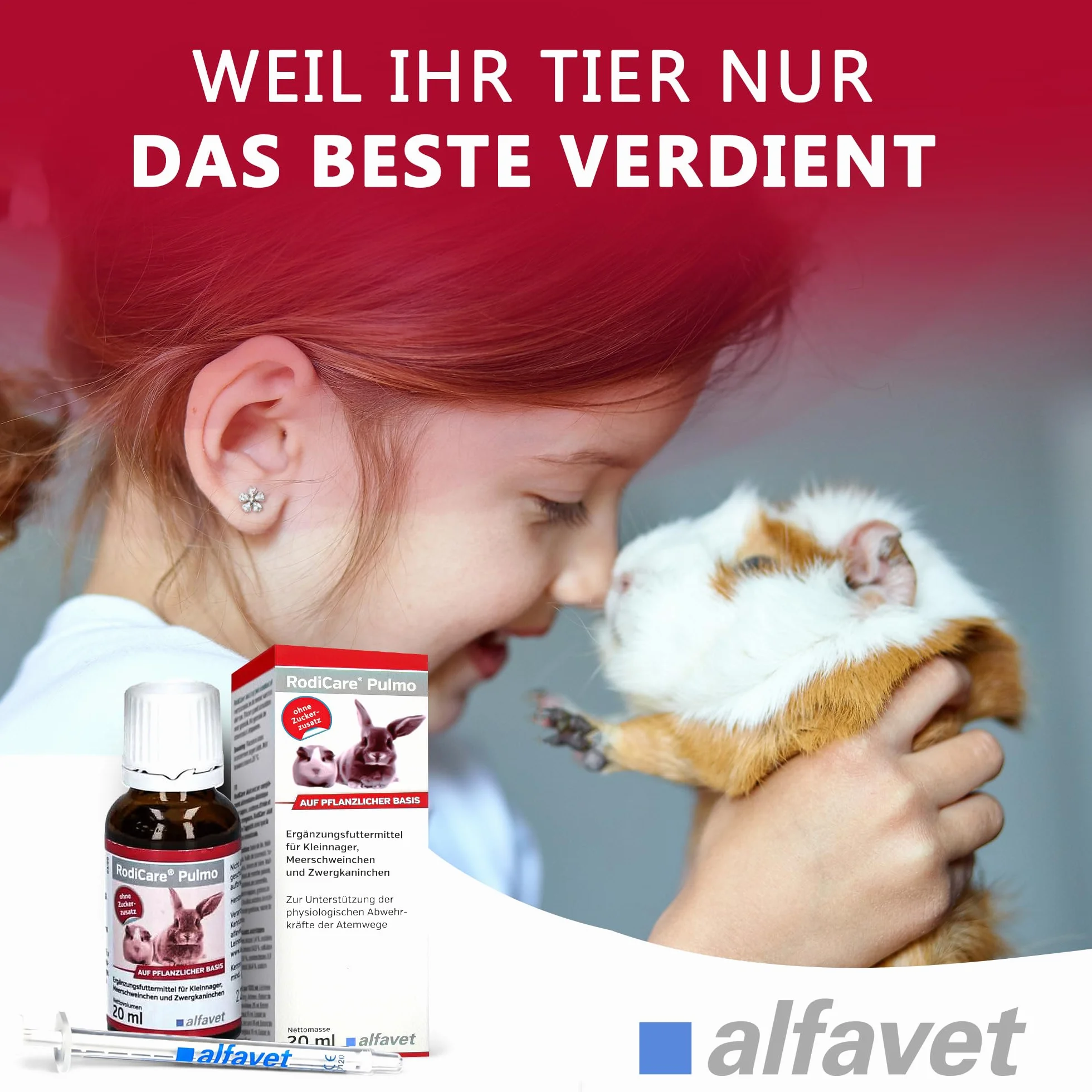 alfavet RodiCare Pulmo : 20 ML Complément Alimentaire pour Lapins Nains, cochons d'Inde et Petits rongeurs pour Soutenir Les défenses physiologiques des Voies respiratoires