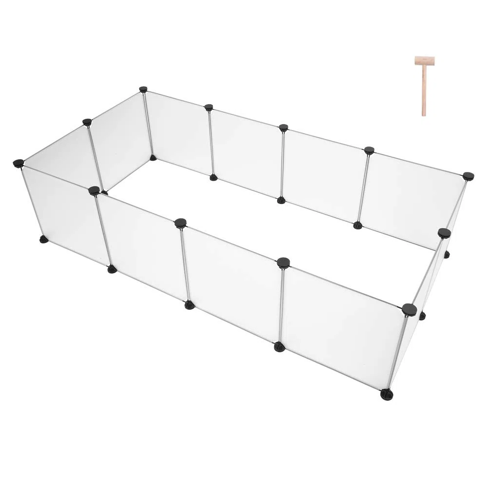 Bonnlo Parc Enclos pour Petits Animaux, Enclos Lapin Interieur, Cage, pour Cochons d'Inde, Lapins,Chien,Chiot,Blanc