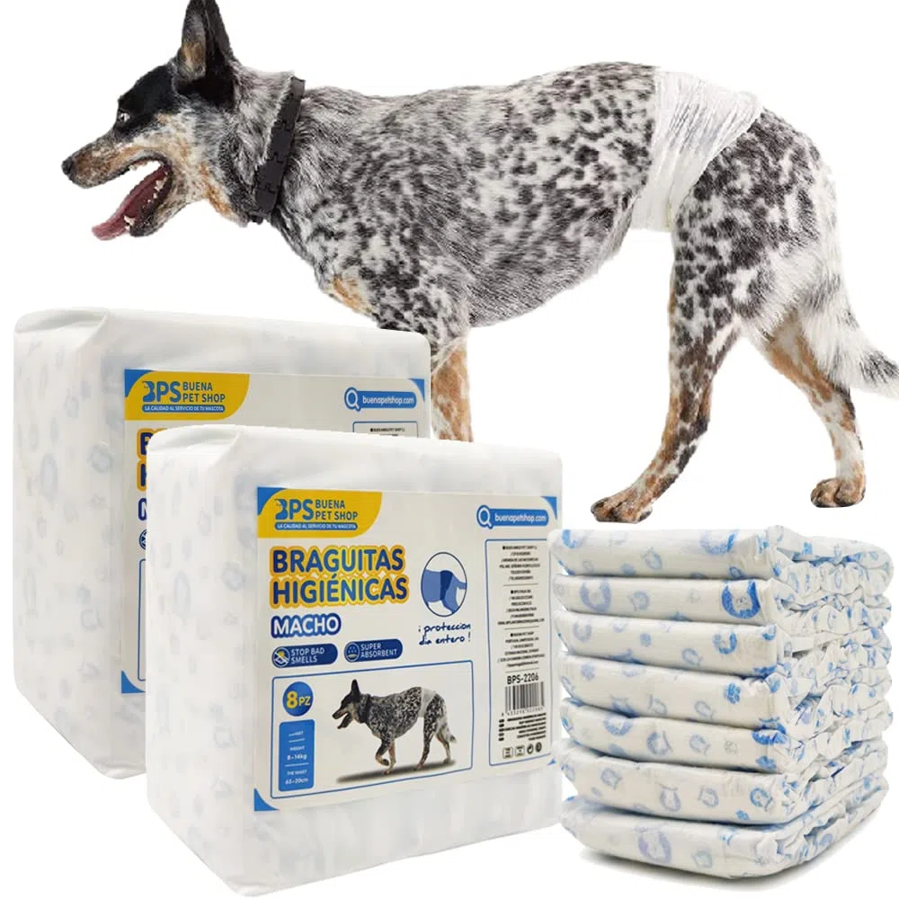 BPS 16x Couche pour chiens en situation de santé | Couche pour chien | Couche jetable pour chien | Super absorbante | en 4 tailles (XL) BPS-2207x2