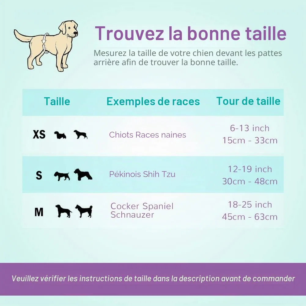 Couches pour Chien Mâle Taille S - 52 Bandes Abdominales Jetables, Ultra Absorbantes Incontinence, Apprentissage Propreté, Voyages