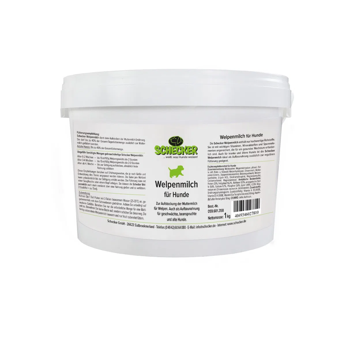 Schecker Dogreform Lait pour chiot, Remplacement du lait maternel, digestion facile, favorise la croissance et la santé du chien
