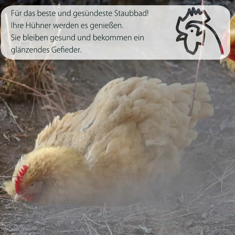 Petigi GeflügelHerz Protection 100% Naturelle Contre Les acariens 25 kg Bain de poussière pour Poulets Poudre Contre Les acariens Bain de Sable Bain Sec Poudre d'acariens Agent Anti-acariens