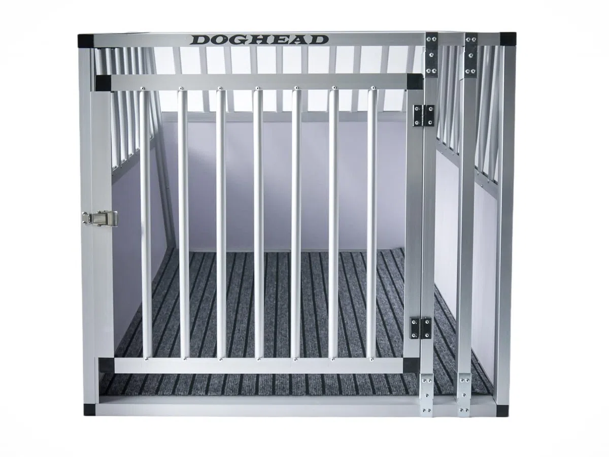 Doghead Boîte de transport pour chien en aluminium - 80 x 85 x 69 cm - Confort - Boîte de transport pour chien