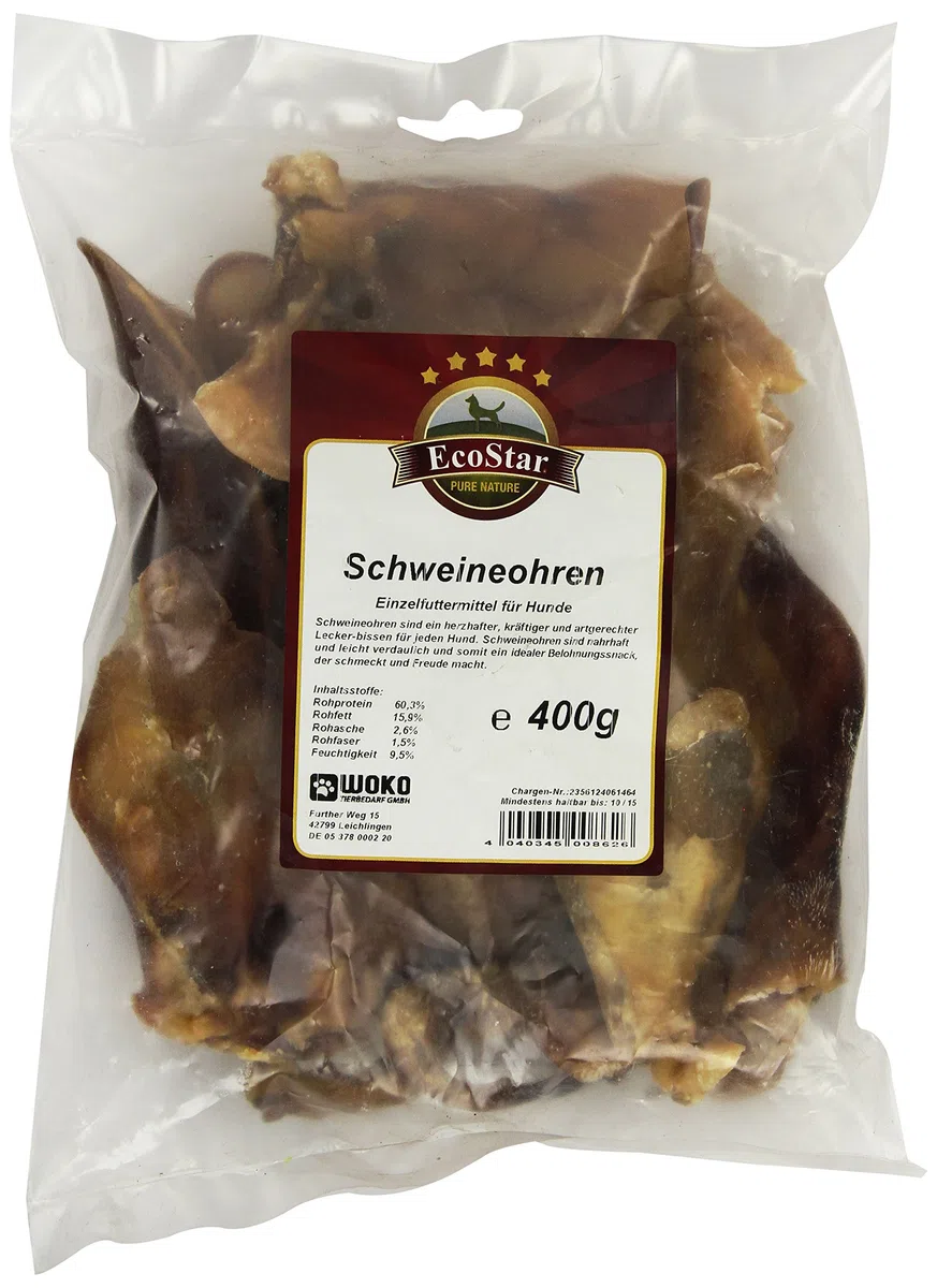 EcoStar Snack Oreilles de Porc pour Chien 400 g