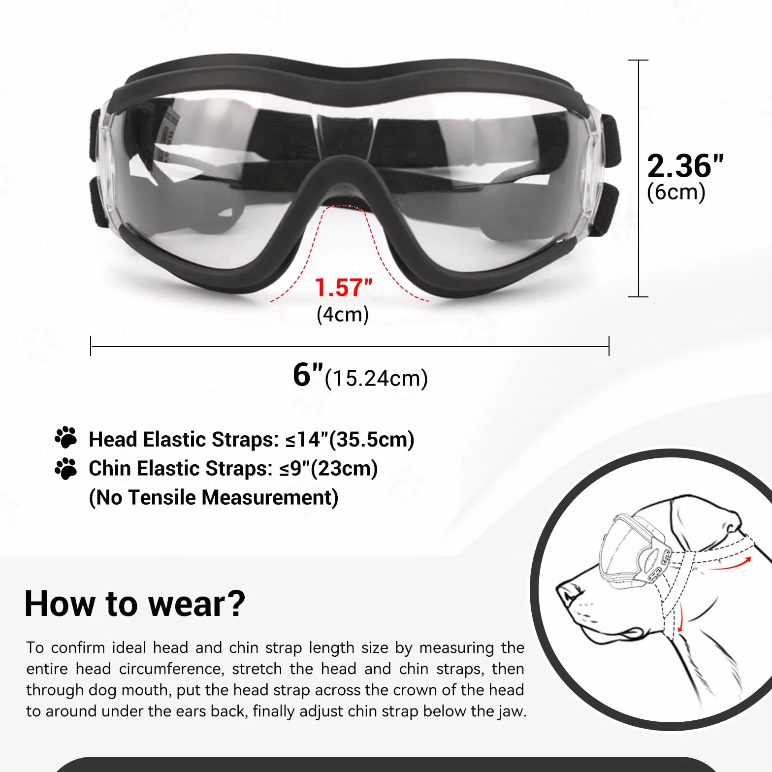 Namsan Lot de 2 paires de lunettes pour chiens moyens et grands, protection UV, lunettes pour chien, protection des yeux, sangles élastiques réglables, verres transparents/argentés
