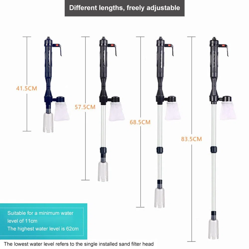Nettoyeur Gravier Aquarium, Aquarium Changer l'eau, Nettoyeur de gravier d'aquarium, Echangeur deau pour Aquarium, Nettoyeur de Sable et de Gravier Aquarium Pompe Aspirateur pour Filtre à Eau Gravel
