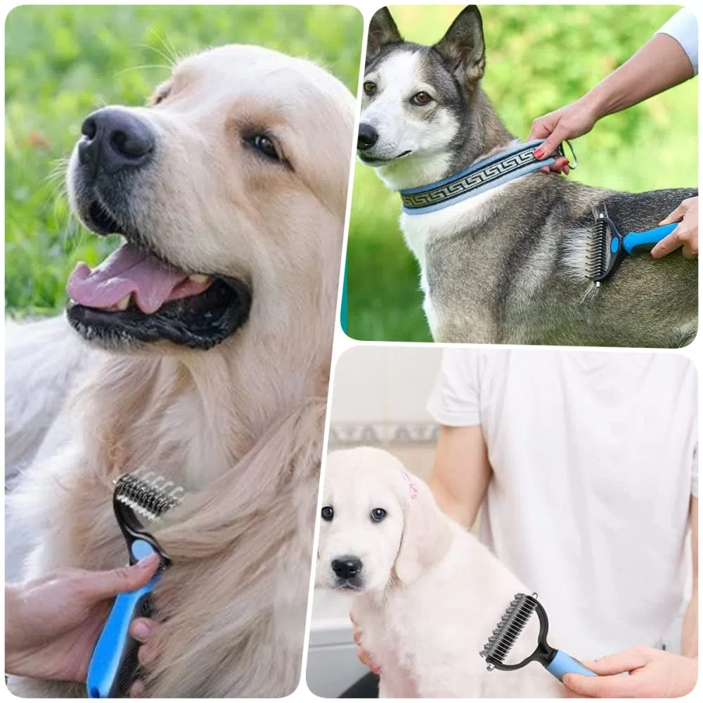 Brosse pour chien – Peigne démêlant double face, brosses pour chats à poils longs et courts, brosse de toilettage pour chat – Brosses de toilettage pour chiens et chats