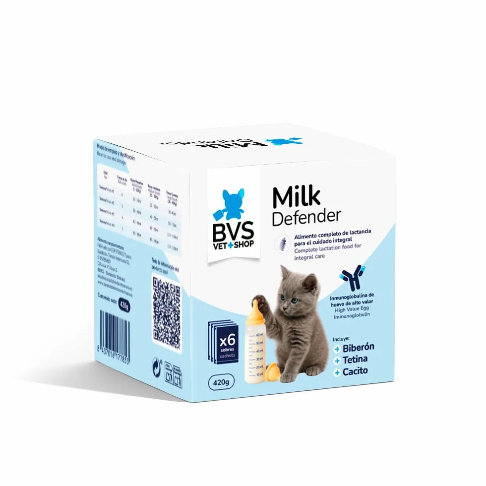 BVS Vet Shop | Lait maternisé Milk Defender pour Chatons | Aliment Complet pour l'allaitement Maternel pour Le Soin Optimal des Chatons | 1 unité x 140 g