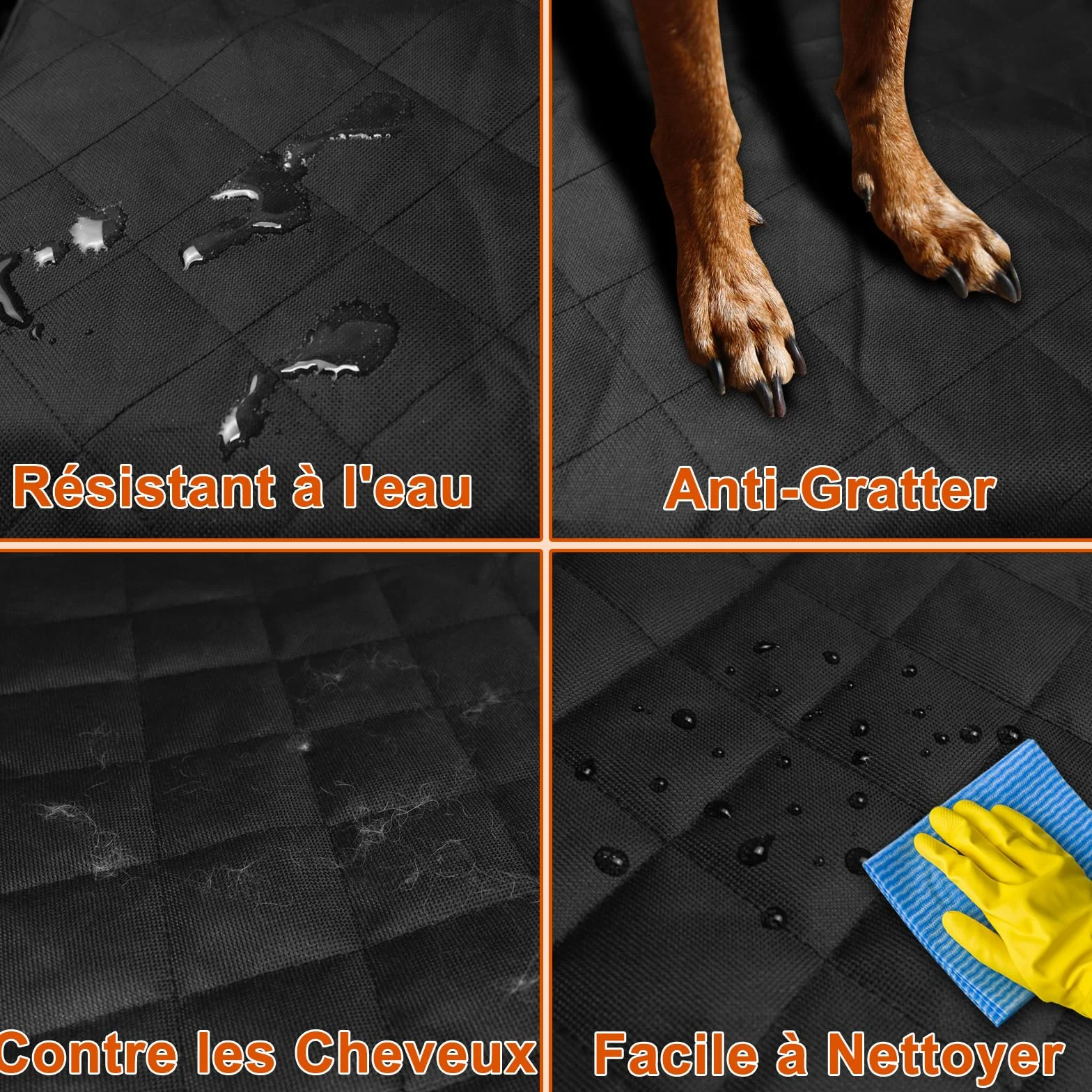 Alfheim Antidérapant Housse de siège d'auto Avant de Chien, Résistant aux Rayures Protecteur de Voiture pour Animaux de Compagnie avec Ancre, Convient à la Plupart des camions, fourgonnettes et VUS