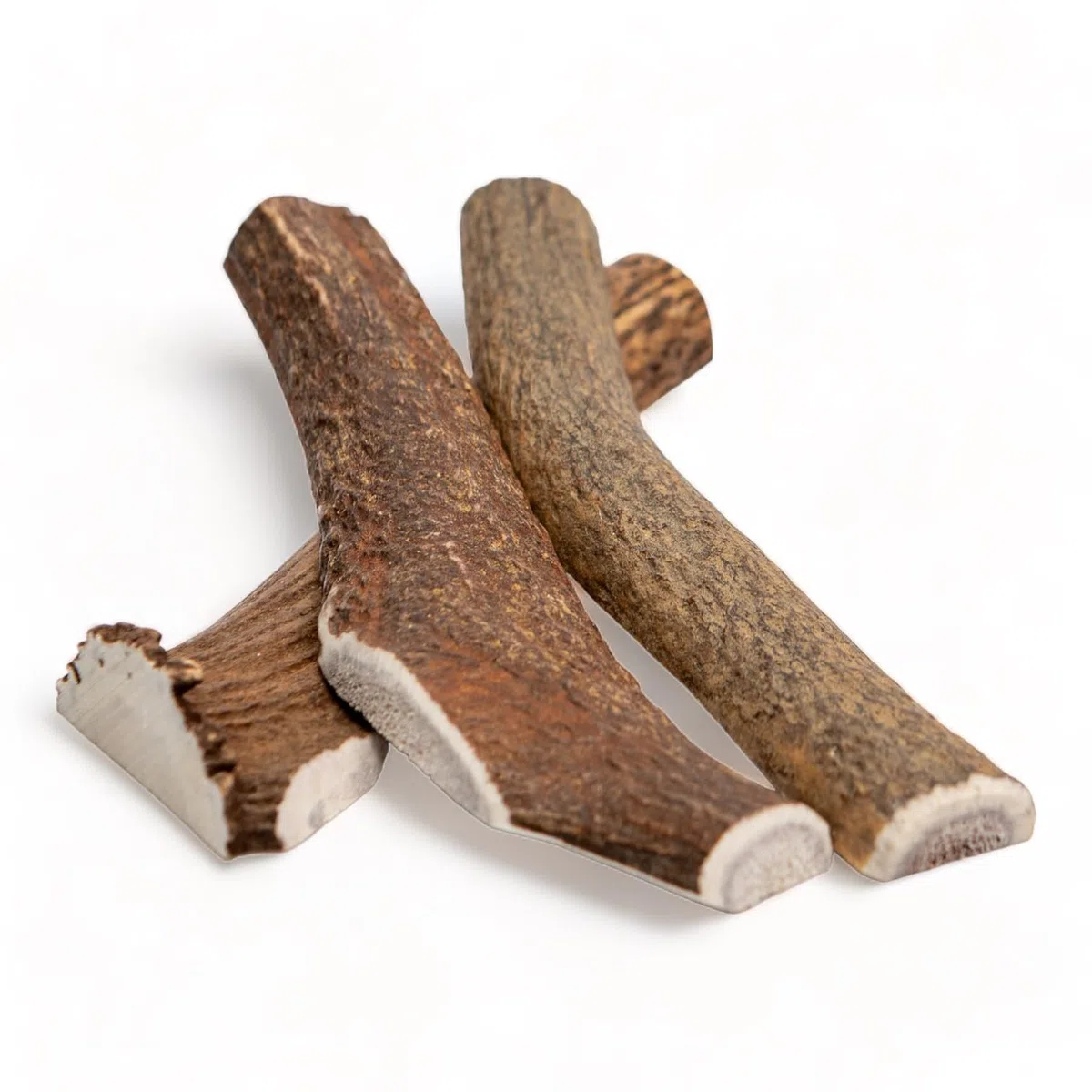 Bois de Cerf à Mâcher - Os à Ronger Longue Durée pour Chien, Jouet d'Occupation Résistant et Friandises pour Chien - Fendu S, Paquet de 3