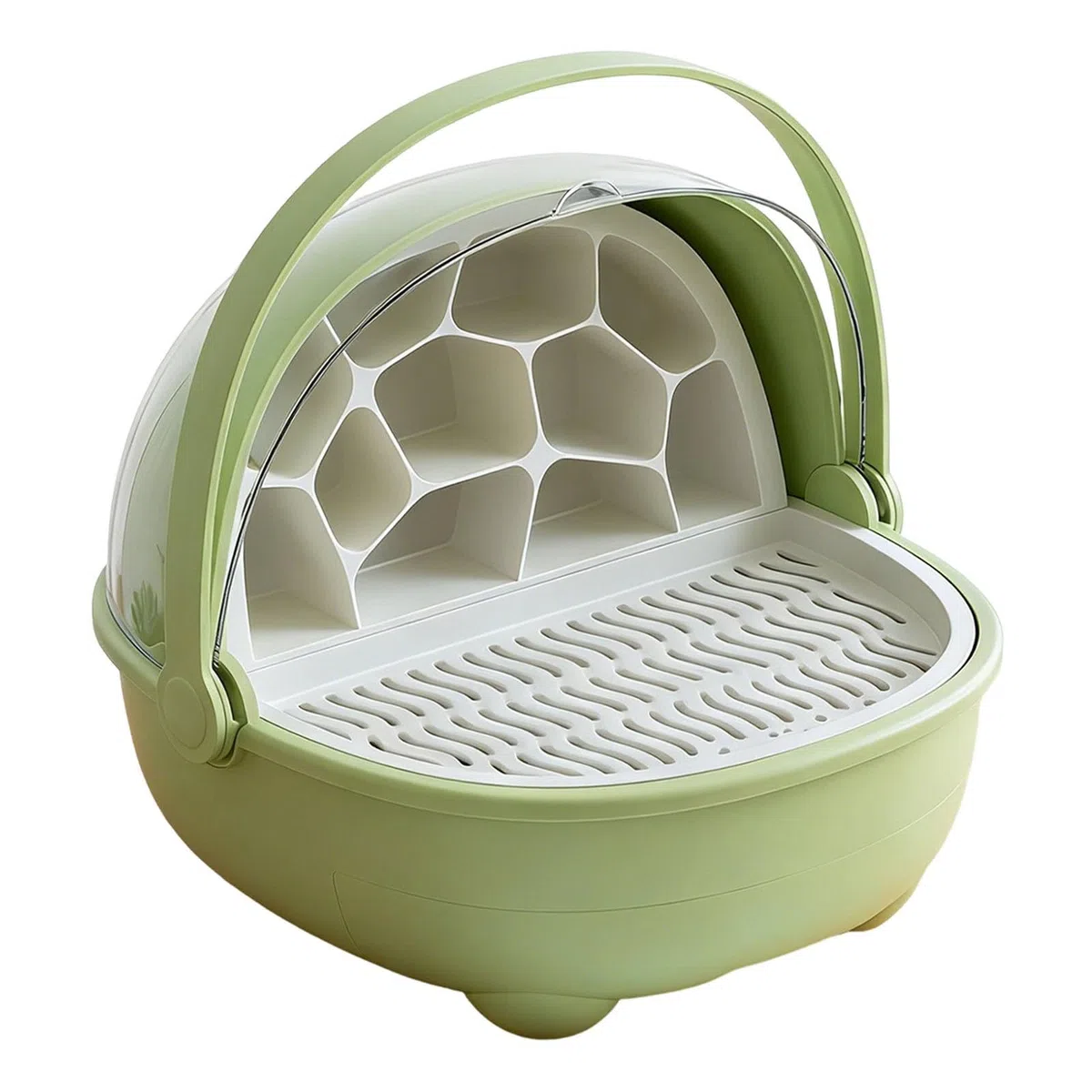 Milageto Boîte d'élevage pour bébés vers à Soie, Cage avec poignée, incassable, pour Reptiles, Contenant d'élevage, Vert