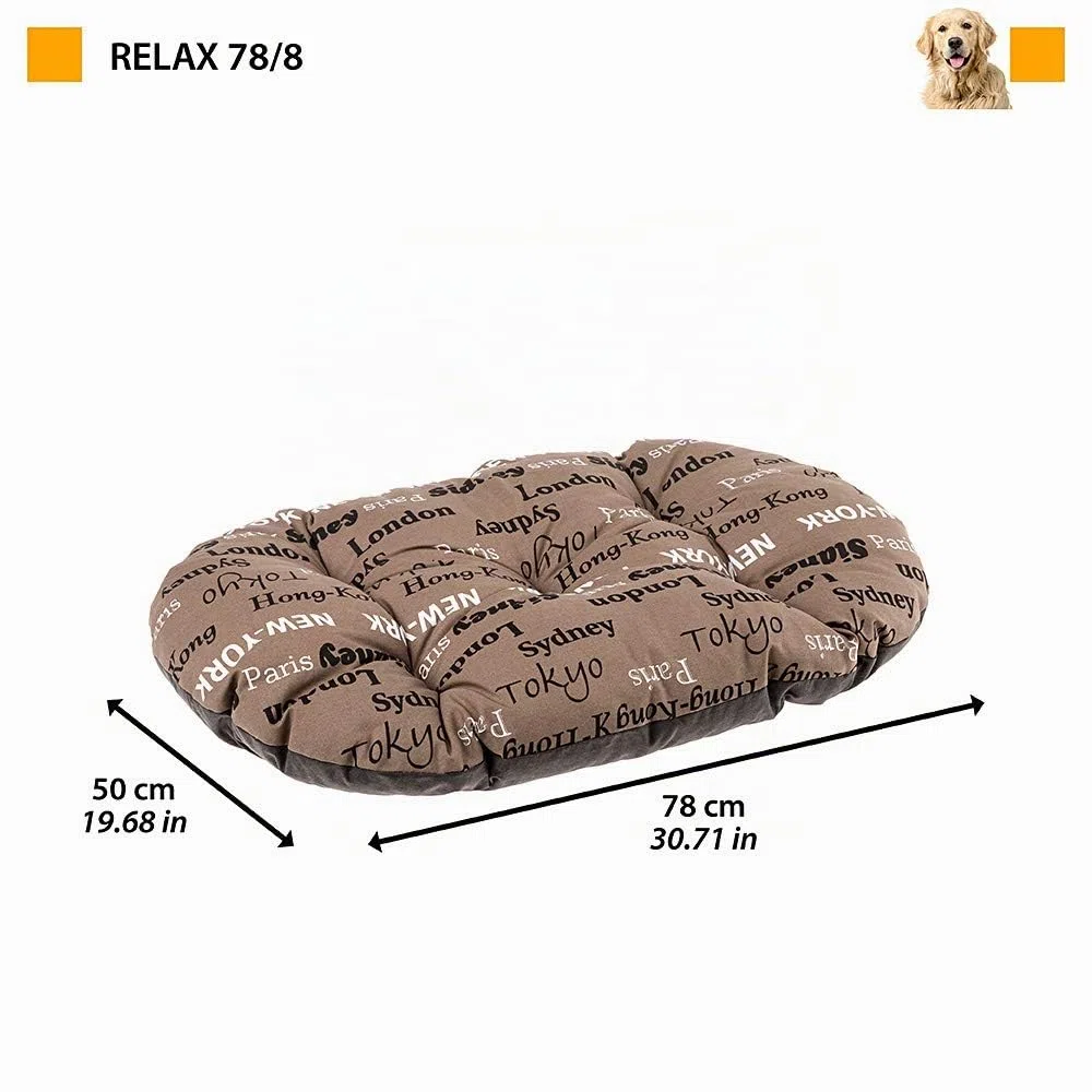 Ferplast Panier Chien Coussin pour Chiens, Lavable, Tapis pour Niches et Voitures, en Coton avec Rembourrage Doux, 78 x 50 CCM. Marron