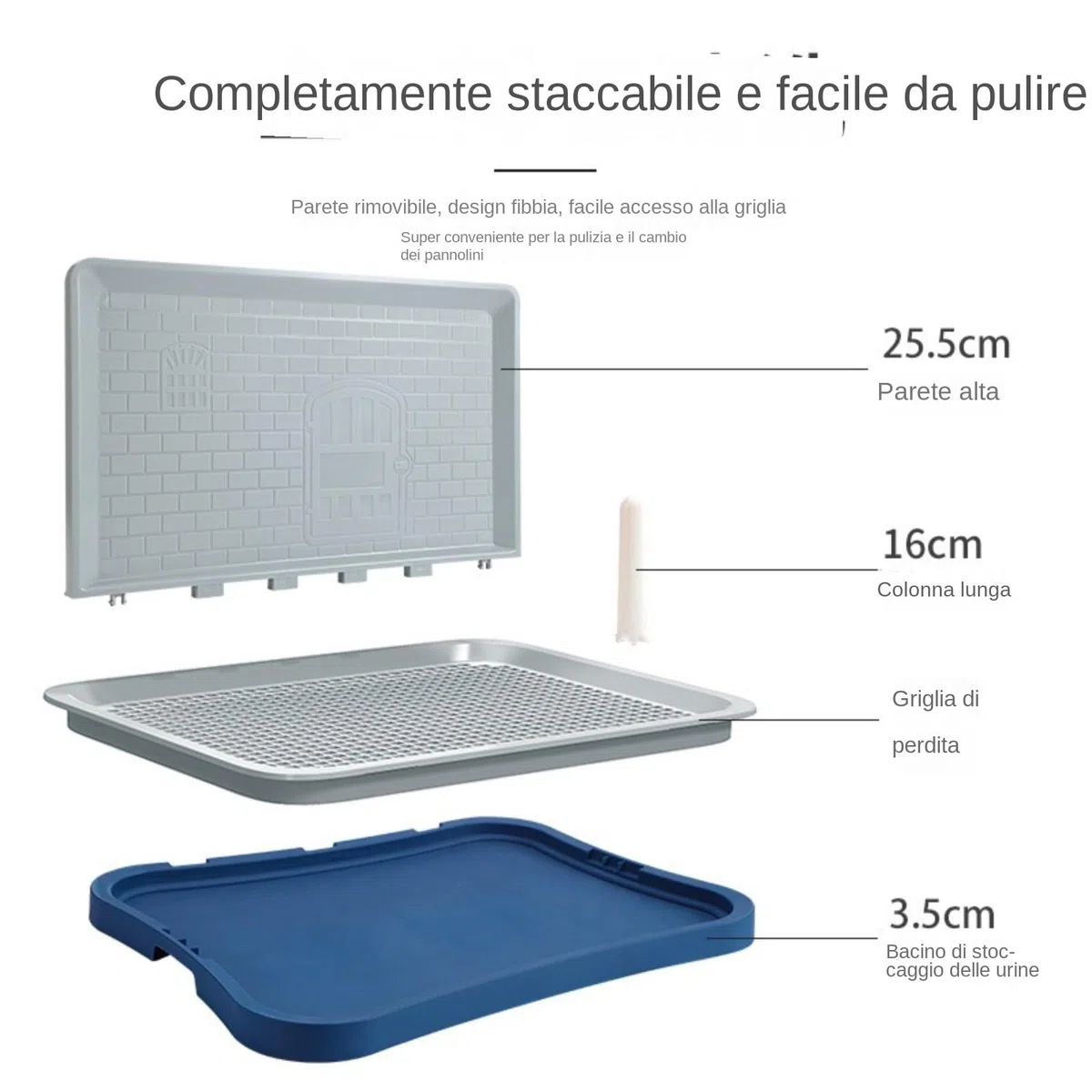 Plateau de dressage pour chiens avec colonne murale, toilettes intérieures avec porte pipi