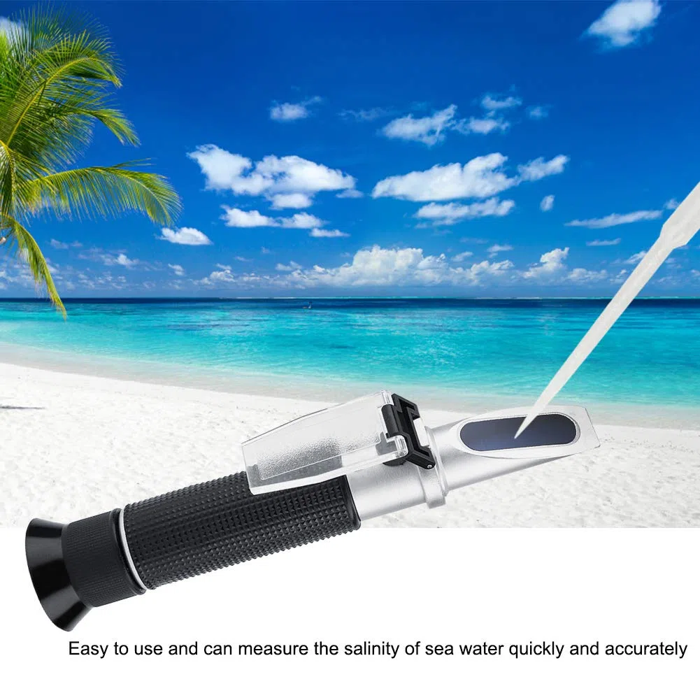 KIKYO Salinomètre, testeur de Concentration de sel d'eau de mer salinomètre 0-100% Portable pour réservoir d'aquarium d'eau de mer