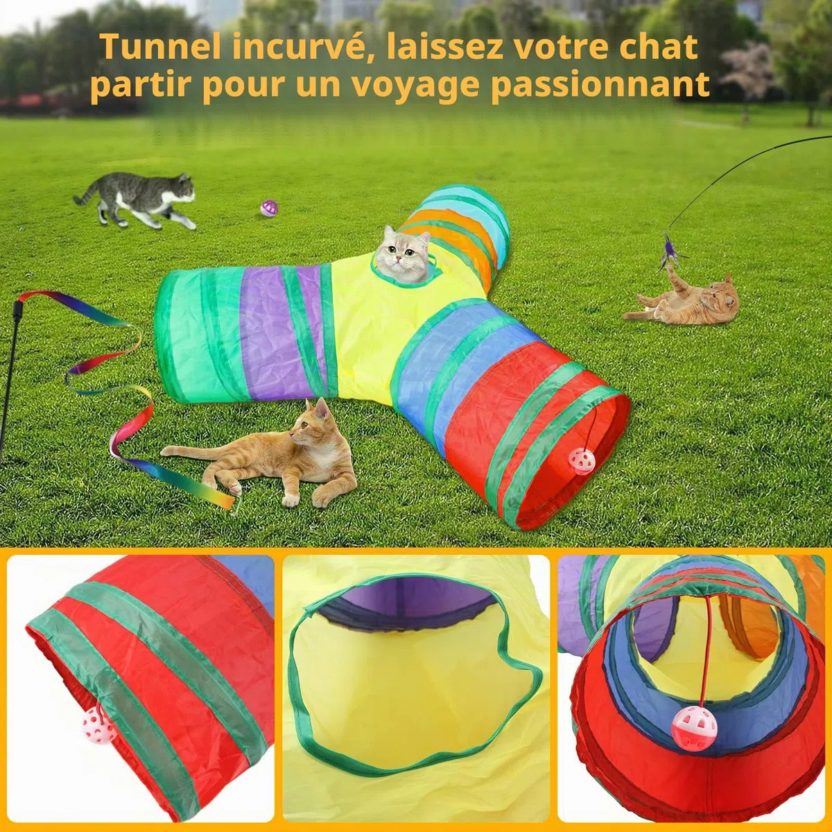 37 Pièces Kit pour Chat - Jouets Animaux Domestiques avec Balle, Jeux, Boule et Tunnel pour Chaton