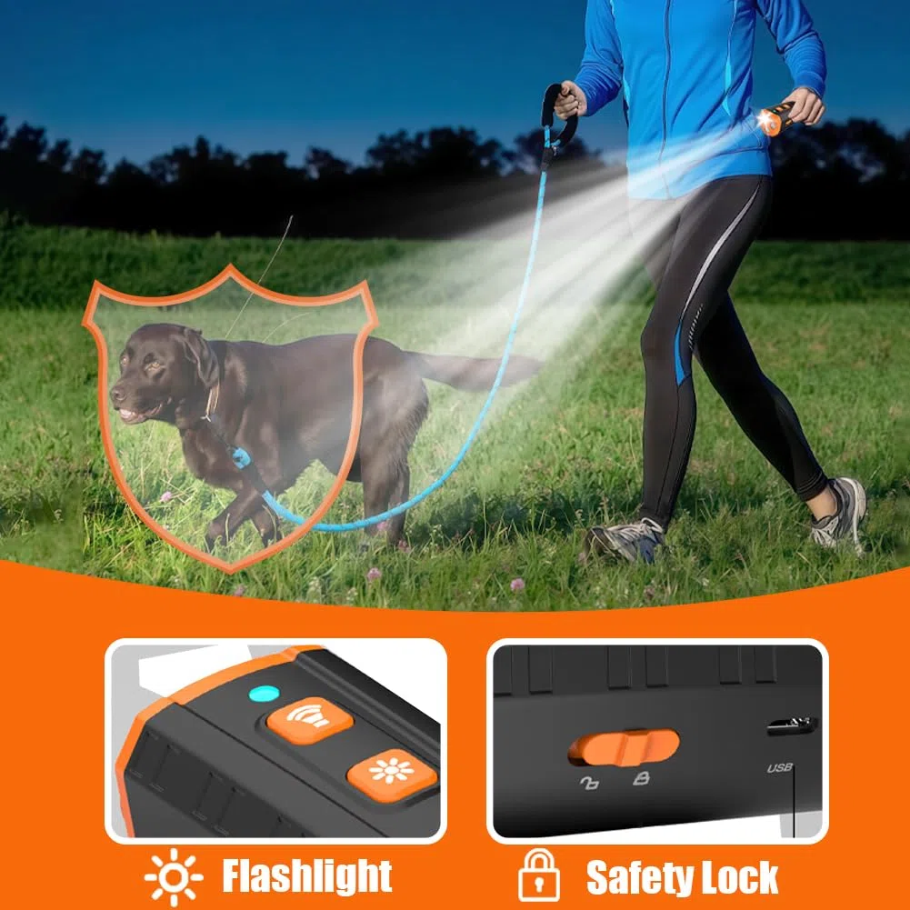 Anti Aboiement Chien Ultrason 3 Modes Rechargeable USB C Portée 10m | Ultrason puissant 3 modes lampe LED rechargeable USB C 10m pour intérieur extérieur éducation canine douce sans collier